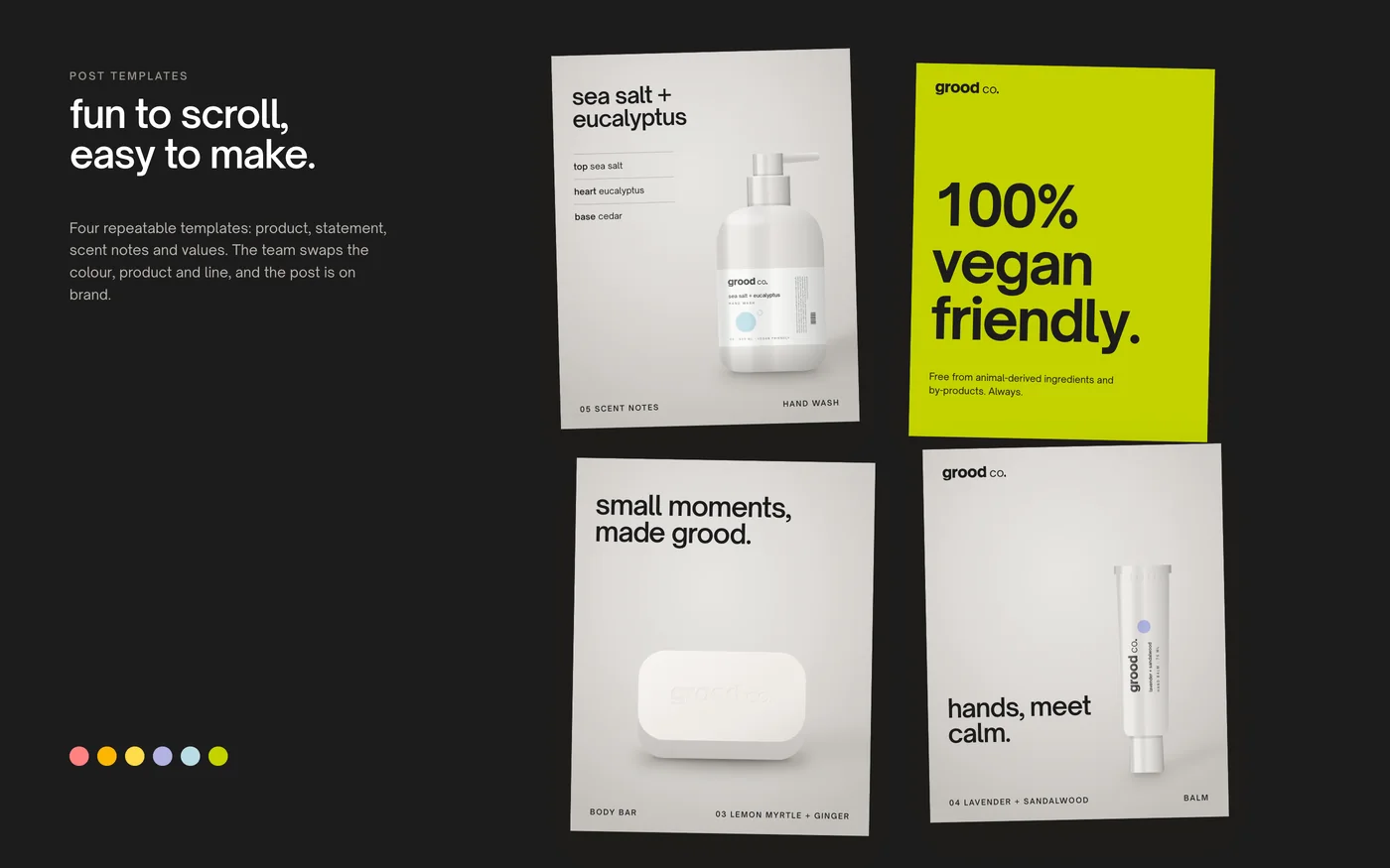 Four Grood Co. social post templates