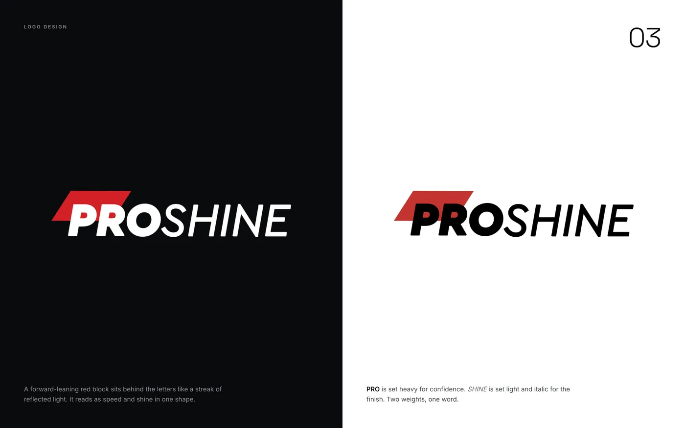 Proshine Autos logo on dark and light backgrounds